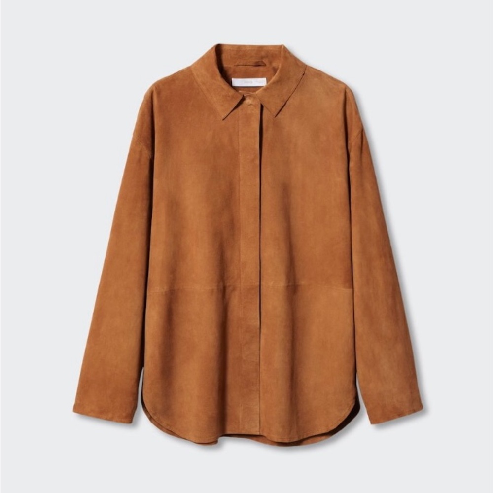 MNG Suede leather shirt
